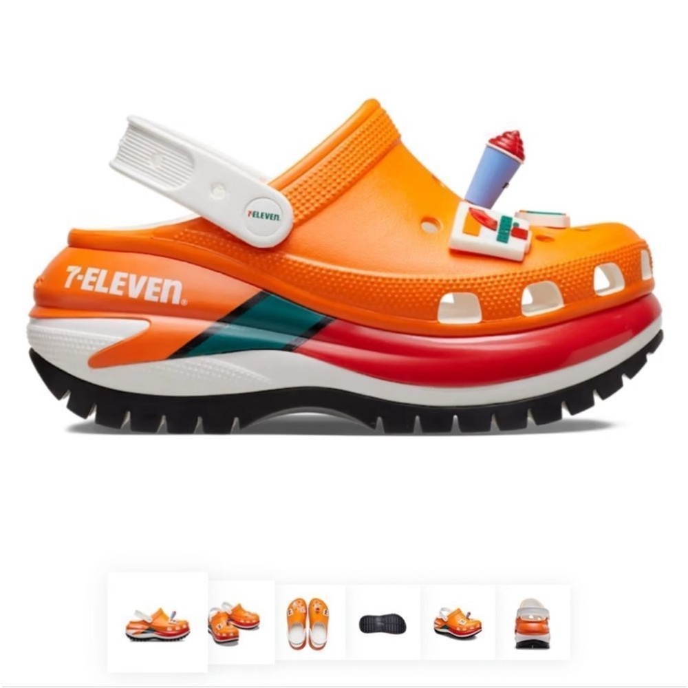 CROCS x 7 Eleven Orange Platform Clog 7-11 Mega Crush size 10 women’s